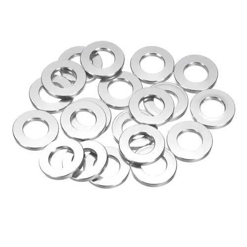 Vista 17 de uxcell 20 arandelas planas de aluminio, juntas de sello redondo M4x10x1.0.197 in, espaciadores planos para tornillos, tornillos, accesorios