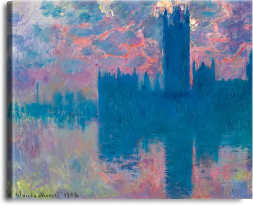 Vista 295 de A&T ARTWORK Antibes Seen from The Salis Gardens de Claude Monet Las Obras de Arte Clásico Mundial Reproducciones, Impresiones de Arte en Lienzo