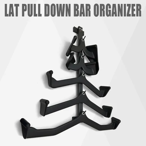 Vista 3 de BLUSLM Organizador de Barra de Jalones Montado en Pared con Ganchos, Estante de Almacenamiento para Gimnasio en Casa para Accesorios de Jalones