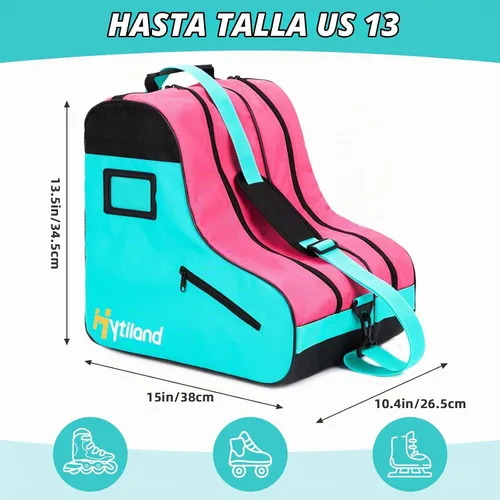 Vista 2 de Breathable Skate Bag with Adjustable Shoulder Strap - Large Capacity Fits Inline, Ice & Most Roller Skates