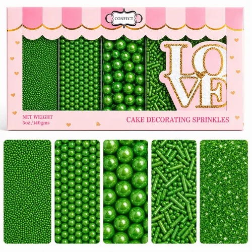 Vista 28 de Confect Chispas para pasteles y magdalenas – Paquete surtido de 5 Chispas de perlas de ensueño para baby shower – Cubierturas comestibles para Rosa