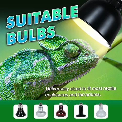 Vista 6 de Lámpara de reptil de cúpula poco profunda de 5.5 pulgadas, adecuada para bombillas UVB y bombillas de calor que disfrutan, máximo 160 W.