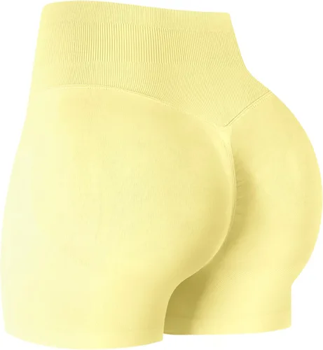 Vista 11 de ATHVOTAR Pantalones cortos de gimnasio para entrenamiento para mujeres, cintura alta sin costuras que levantan y fruncen los glúteos, pantalones