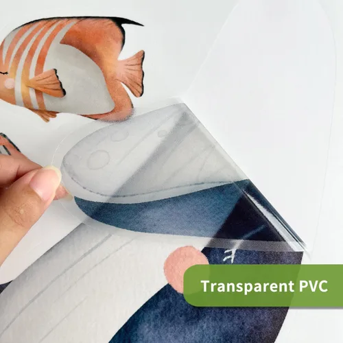 Vista 3 de funlife Calcomanías grandes de pared bajo el mar, despegar y pegar, decoración de pared de peces para habitación de niños, animales grandes