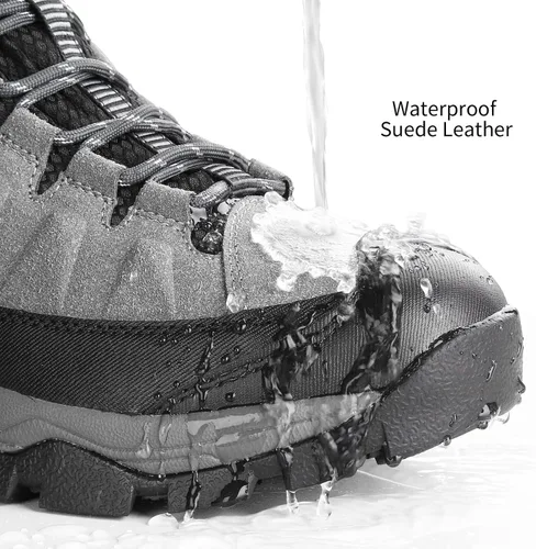 Vista 5 de FREE SOLDIER Botas de senderismo para hombre, ligeras, transpirables, impermeables, para senderismo, senderismo