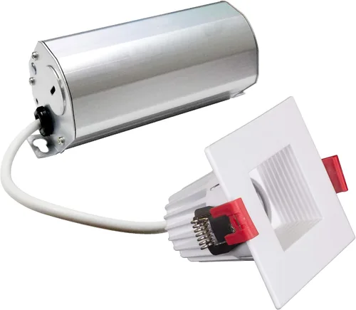 Vista 2 de NICOR Lighting - Foco empotrable LED cuadrado de 2 pulgadas con deflector en blanco, 2700K (DQD211202KWHBF)