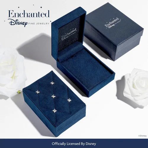 Vista 6 de Jewelili Enchanted Disney Fine Jewelry - Anillo de oro rosa de 14 quilates sobre plata de ley, rodio negro con 15 quilates y amatista