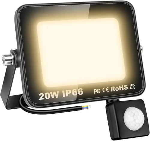 Vista 11 de Willpower Reflector LED con sensor de movimiento, luces de seguridad para exteriores de 10 W, 1000 lúmenes, lámpara exterior de 4000 K, luz blanca