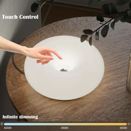 Vista 4 de Lámpara de dona blanca de diseño creativo, aplique de pared enchufable o lámpara de mesa Lámpara de ambiente de doble uso, moderna lámpara de pared
