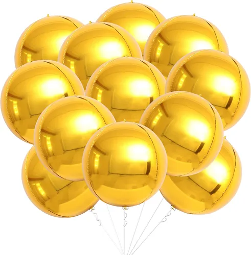 Vista 15 de KatchOn, Globos redondos de Mylar negros enormes, 22 pulgadas, paquete