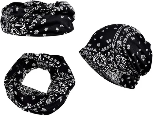 Vista 3 de 1 gorro holgado para mujer, gorro de quimioterapia, gorro de redecilla para el cáncer 1 pieza negra