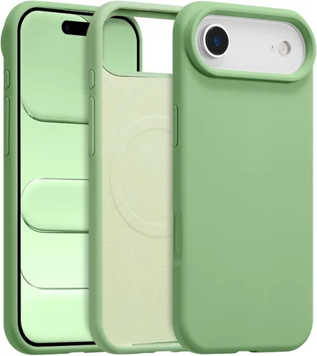 Vista 580 de Funda magnética de silicona para iPhone 13 Pro, color blanco antiguo [Compatible con Magsafe] [Forro de microfibra suave antiarañazos], funda