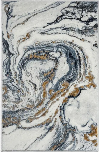 Vista 7 de LUXE WEAVERS - Alfombra abstracta de efecto mármol azul 2x3