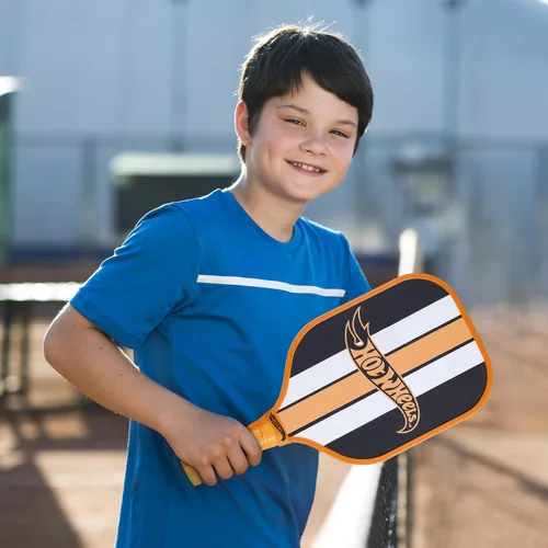 Vista 6 de Paquete de pickleball de madera, incluye 2 paletas de madera y 4 bolas para exteriores, juego de paletas duraderas para principiantes para jugar