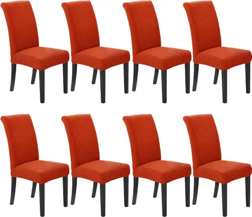 Vista 20 de Juego de 2 fundas para sillas de comedor, fundas elásticas para sillas de comedor, fundas para sillas de cocina de jacquard texturizadas, decoración