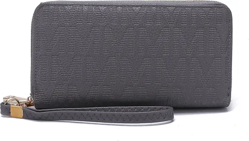 Vista 55 de MKF Collection Mia K - Cartera de pulsera para mujer, pequeña cartera de cuero vegano para tarjetas de crédito con cremallera y bolsillo