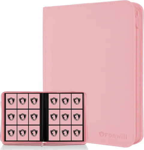 Vista 18 de Carpeta de tarjetas coleccionables de 9 bolsillos, libro de tarjetas premium para 360 tarjetas, álbum de tarjetas resistente para tarjetas