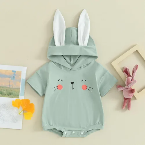 Vista 2 de Amnnchya Traje del día de San Patricio, sudadera de la suerte para bebé, niña y niño, mameluco de trébol, mameluco para recién nacido, para primavera