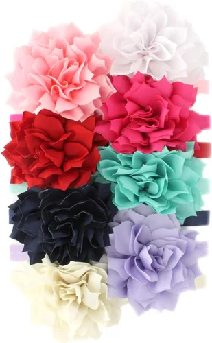 Vista 35 de Diademas de flores de pétalos para bebés y niñas, par elástico para niños pequeños