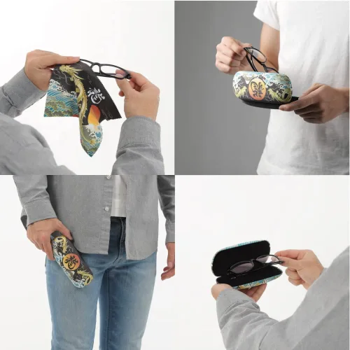 Vista 5 de Terra Distribution Funda rígida para lentes diseñada en Japón Estuche rígido para lentes con paño de microfibra