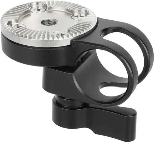 Vista 5 de CAMVATE Abrazadera de varilla de 0.748 in con roseta estilo ARRI (negro)