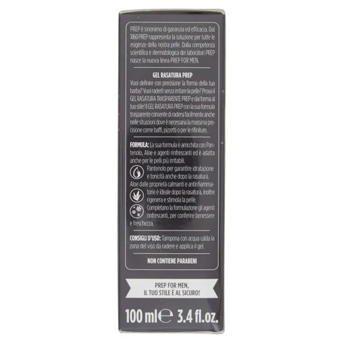 Vista 4 de Prep Gel Afeitado Transparente con Pantenolo y Aloe - 3.4 fl oz
