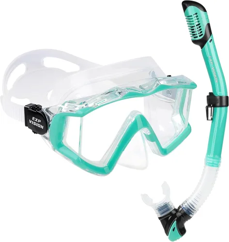 Vista 12 de Máscara de buceo Pano 3 para adultos, máscara de esnórquel de vidrio templado, máscara de natación antivaho sin fugas, gafas de natación con Azul