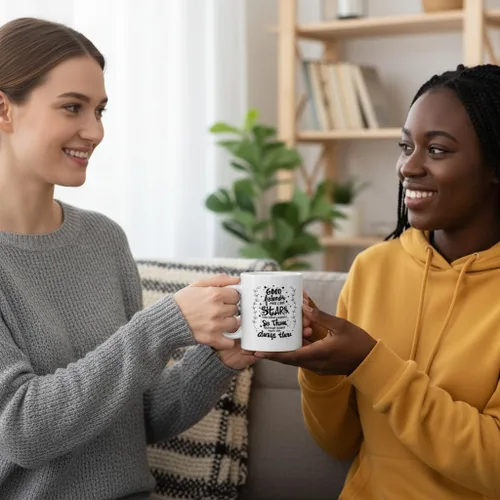 Vista 6 de Good Friends are Like Stars You Don't Always See Them but Know They Always There - Taza de café de cerámica con tema de la amistad, regalo