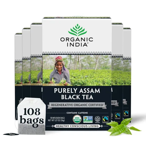 Vista 13 de Organic India - Té orgánico de Tulsi, té de hierbas, 18 bolsas de infusión. paquete de 6