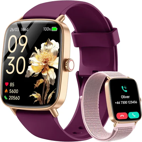 Vista 10 de Gydom Reloj inteligente para hombre, rastreador de fitness HD de 1.85 Más de 110 modos deportivos, frecuencia cardíaca, sueño/estrés, reloj Negro