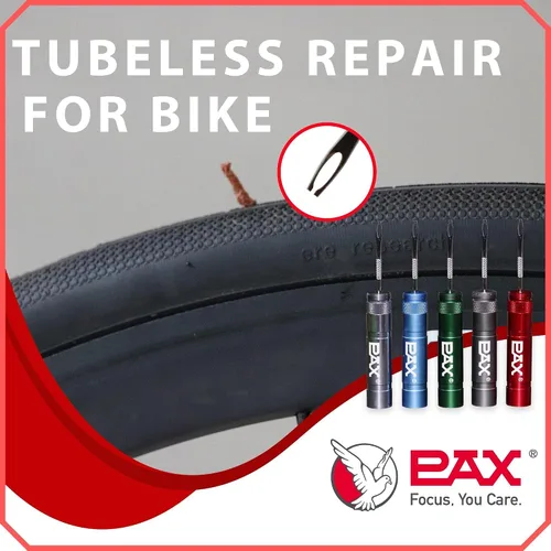 Vista 5 de PAX Kit de reparación de neumáticos de bicicleta sin cámara de 12 piezas, incluye recipiente de almacenamiento, herramienta de enchufe, 10 tiras