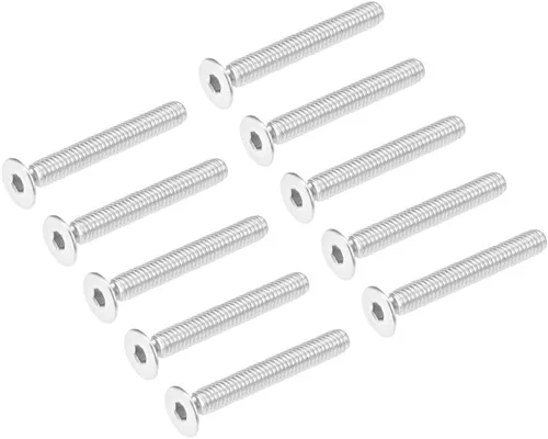 Vista 5 de uxcell Tornillos de máquina de cabeza plana M3x40mm Tornillo hexagonal interno 304 pernos de sujeción de acero inoxidable 20 piezas