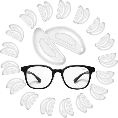 Vista 9 de 20 pares de almohadillas de nariz para lentes – 0.039 pulgadas de silicona ultra fina antideslizante para pegar en la nariz, almohadillas adhesivas