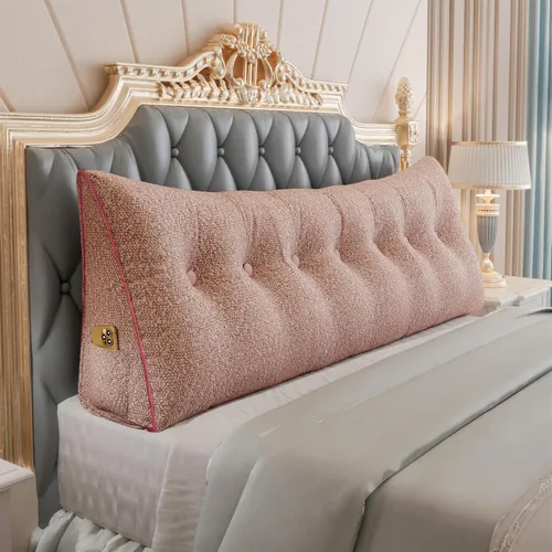 Vista 29 de Almohada de cuña doble gruesa de 8 libras para cabecero de dormitorio universitario, almohada de cuña de terciopelo con respaldo triangular