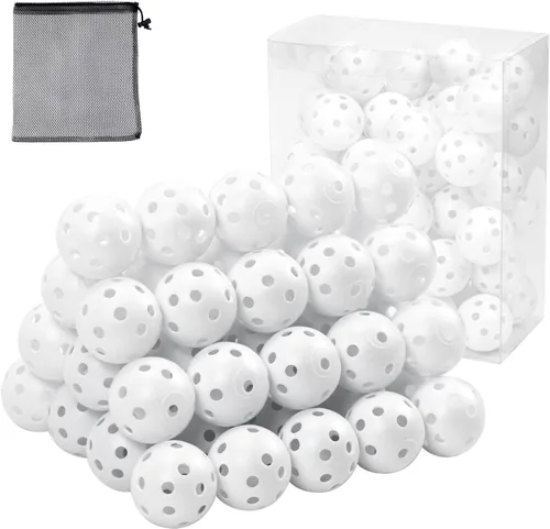 Vista 15 de Pelotas de golf de plástico para práctica de vuelo limitado, pelota de entrenamiento de golf hueca para práctica de swing, pelotas de golf