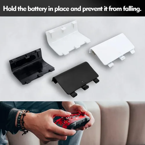 Vista 3 de KELIFANG Replacement Battery Cover Door Compatible with Xbox Series X, Xbox Series S Controller, Battery Back Shell Repair Part Compatible with Xbox