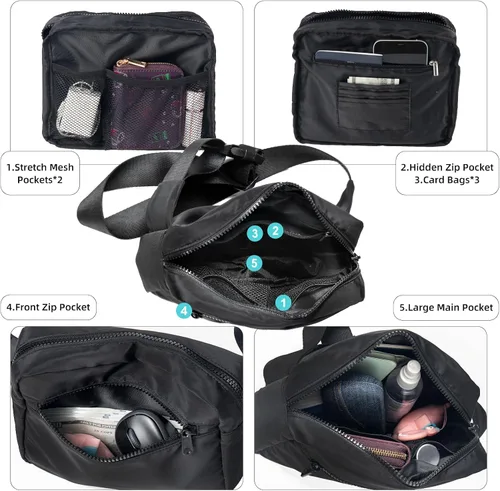 Vista 6 de Riñonera para mujer, negro (001black), Deportes