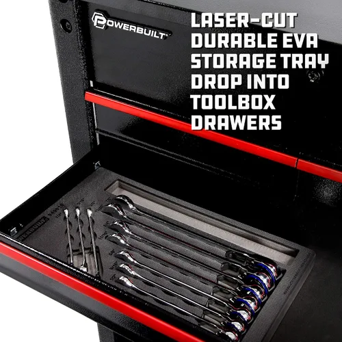 Vista 4 de Powerbuilt SAE 949015 - Juego de llaves de trinquete reversibles, 11 piezas, control de interruptor de 72 dientes, 5 grados, extremo abierto