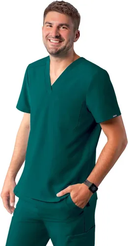 Vista 20 de Adar Addition Scrubs para hombre - Camiseta médica clásica con cuello en V Negro