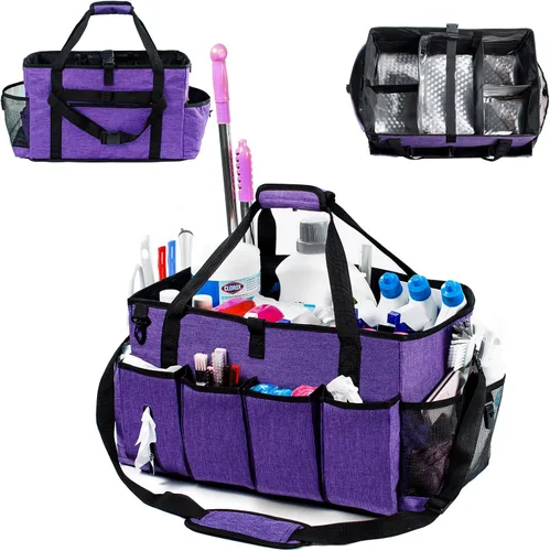 Vista 9 de Organizador de Limpieza para Suministros de Limpieza con Bolsillos para Artículos Esenciales de Limpieza del Hogar, Organizador de Limpieza, Bolsa