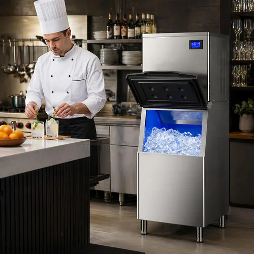 Vista 9 de Mojgar Máquina comercial del fabricante de hielo de 700LBS/24H con el Plateado