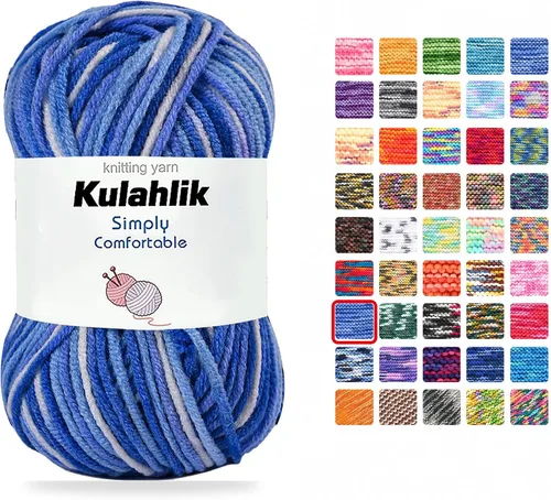 Vista 55 de Hilo acrílico de 8.82 oz (5 x 1.76 oz) para tejer, hilo de hilo degradado colorido, 5 rollos de madejas, perfecto para cualquier proyecto de 06