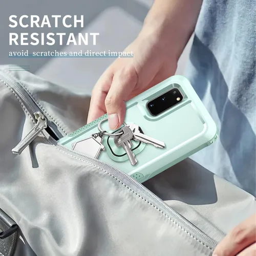 Vista 6 de Asuwish Funda para Samsung Galaxy S20 5G con soporte de anillo magnético, resistente, de cuerpo completo, híbrido, de silicona, a prueba de golpes