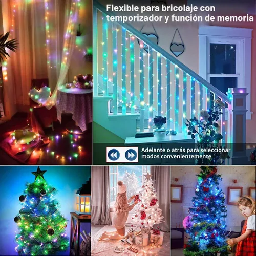 Vista 6 de BrizLabs Guirnalda de luces USB RGB con control remoto, 100 LED de 33 pies