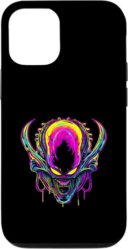 Vista 26 de iPhone 16 Retro Funny streetwear Synthwave 80s 90s spacezilla alien Case