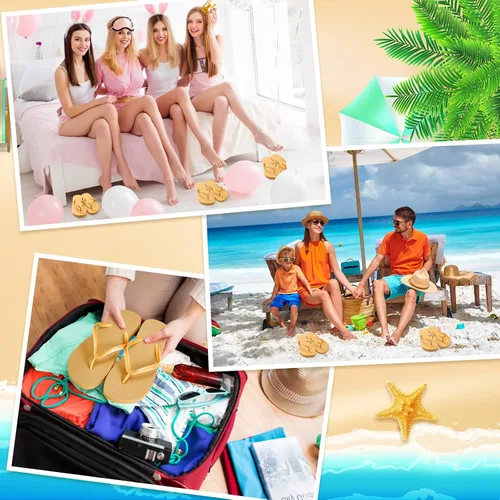 Vista 6 de Unittype 72 pares de sandalias a granel para invitados de boda, fiesta, paquete de sandalias casuales con tarjetas de varios tamaños, letrero