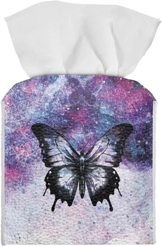 Vista 11 de Lindas decoraciones de ajolote con estampado de animales, caja de pañuelos de cuero, soporte de Navidad, organizador de papel de seda impermeable