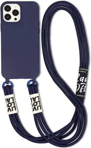 Vista 17 de Funda cruzada compatible con Apple iPhone 7 Plus/8 Plus, funda flexible de silicona líquida de TPU con cordón desmontable, correa para el cuello, a