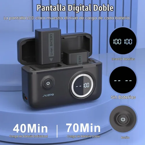 Vista 2 de JYJZPB Batería de repuesto NP-FW50 y cargador dual rápido de 18 W para Sony