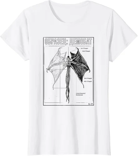Vista 20 de Stranger Things 4 Demobat Biology Camiseta, Blanco, S